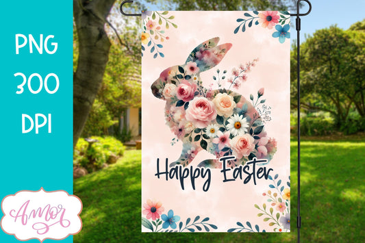 Happy Easter Garden Flag sublimation PNG