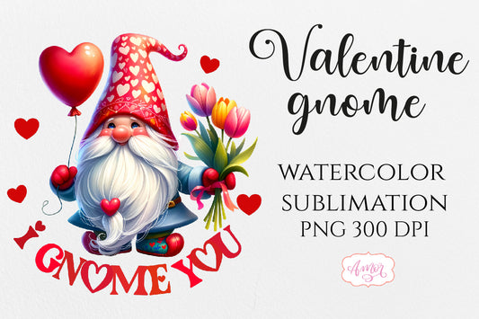 I Gnome You PNG for sublimation | Valentine's day PNG design