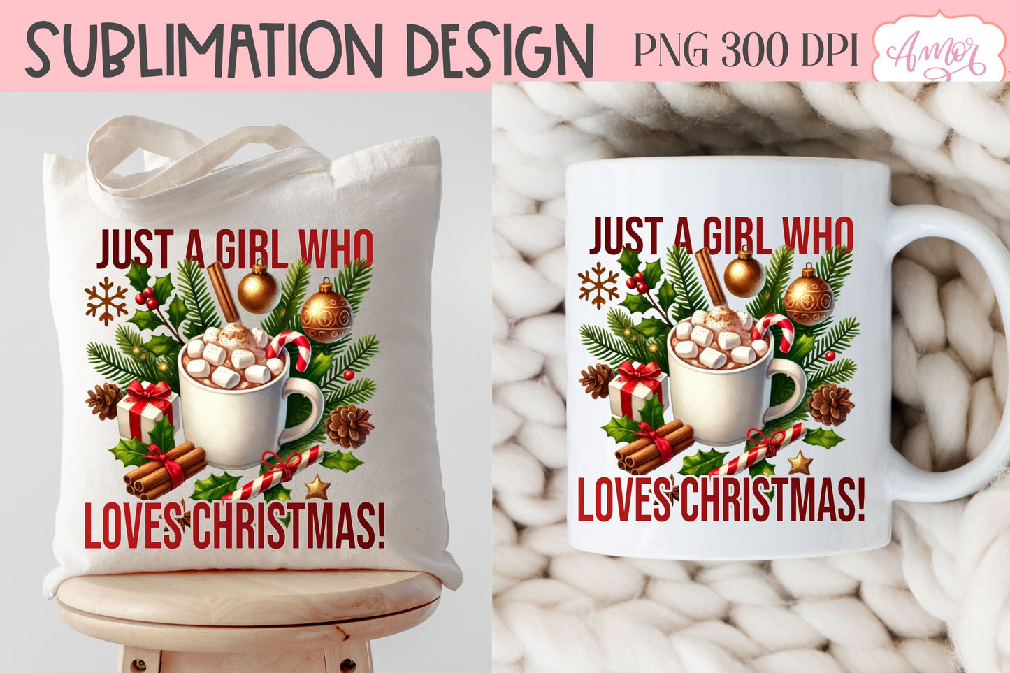 Just a girl who loves Christmas sublimation PNG design