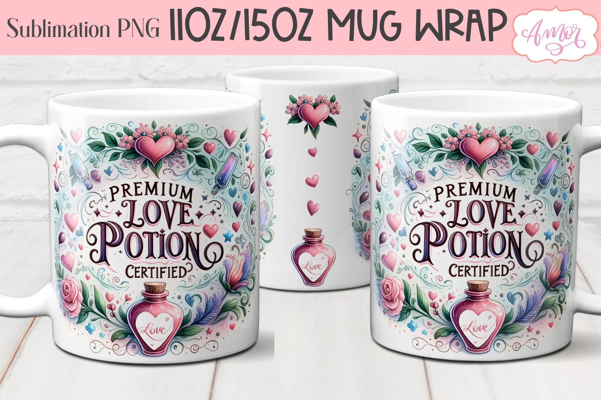 Love potion design for mug Sublimation | Valentine's day mug