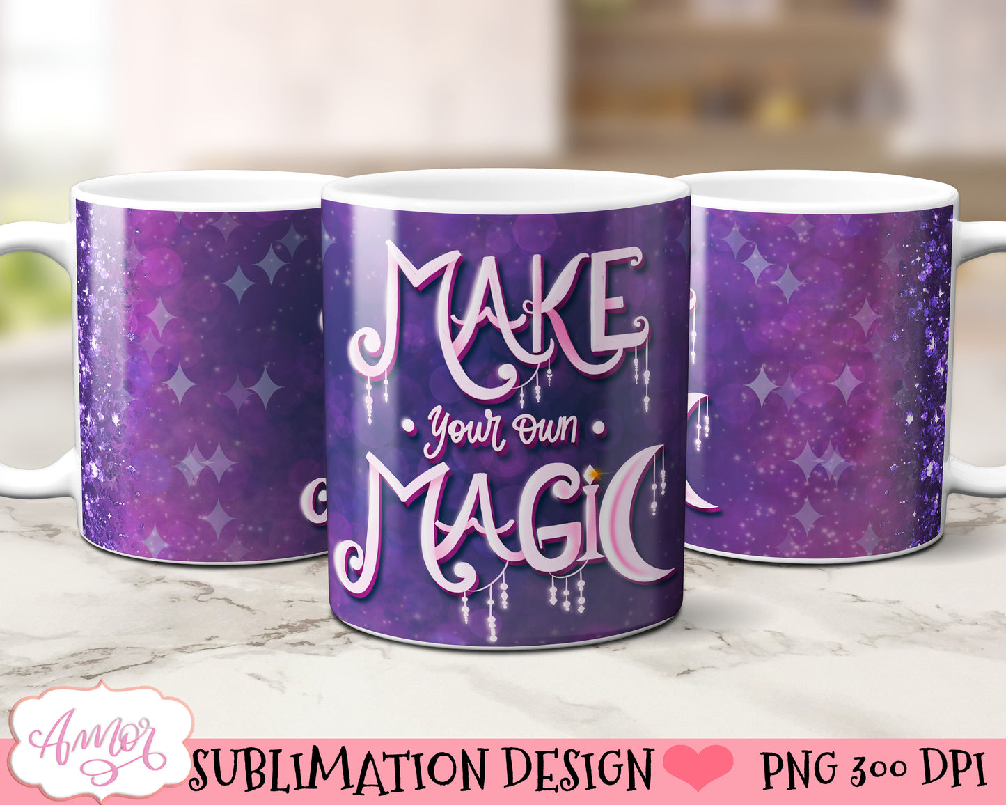 Make your own magic mug wrap PNG for sublimation design