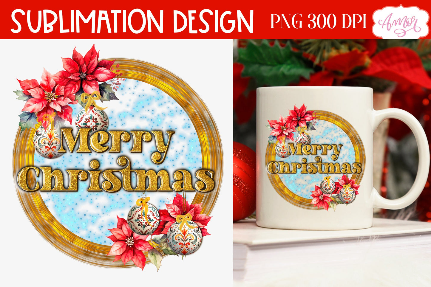 Merry Christmas PNG design for sublimation