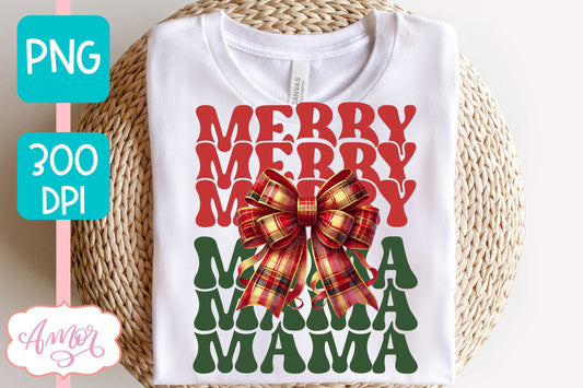 Merry Mama and Mini christmas sublimation PNG designs