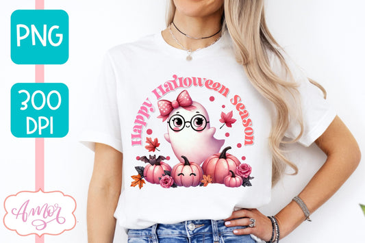 Pink Halloween sublimation PNG | Happy Halloween season PNG