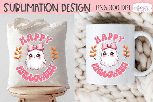 Pink Halloween sublimation PNG | Happy Halloween shirt PNG