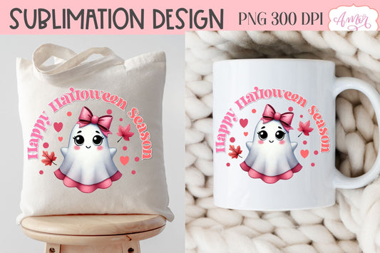 Pink Halloween sublimation PNG | Happy Halloween season PNG