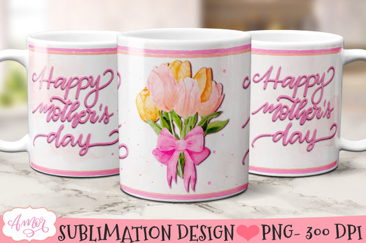 Happy Mother's day mug wraps set for sublimation