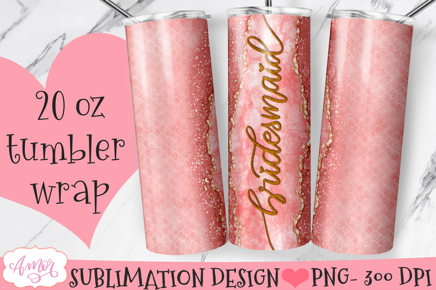 Wedding Tumbler Wraps for Sublimation BUNDLE