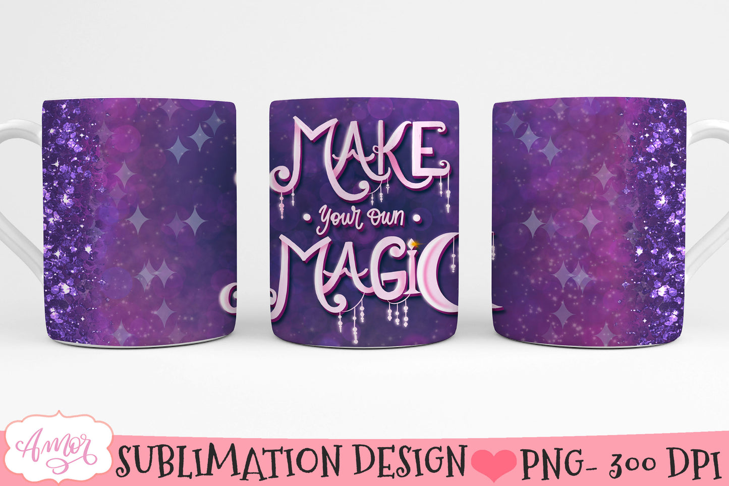 Make your own magic mug wrap PNG for sublimation design