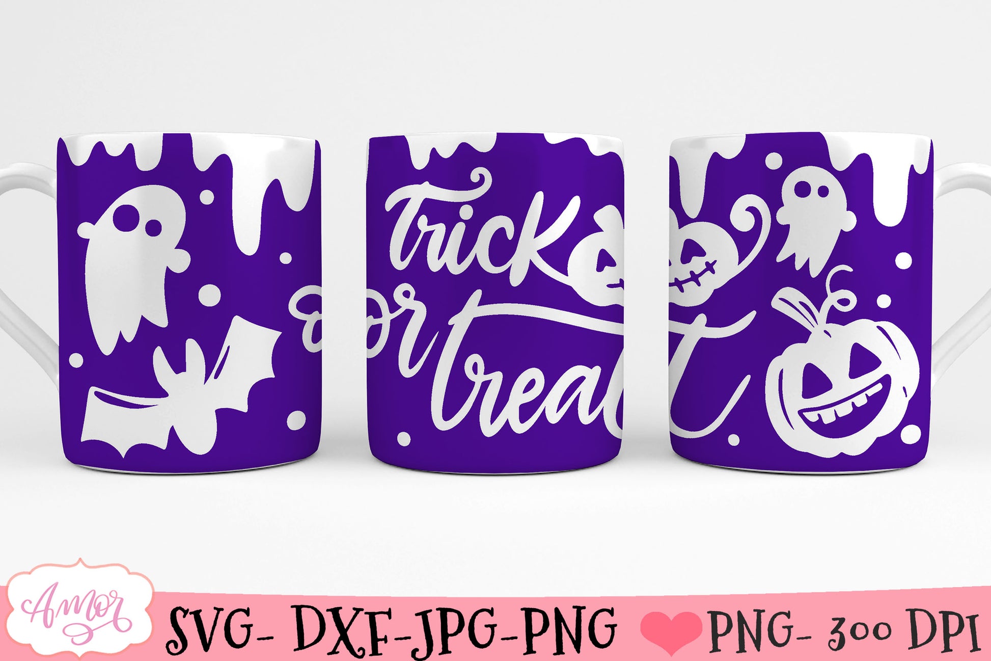 Trick or treat mug wrap SVG for infusible ink for Halloween