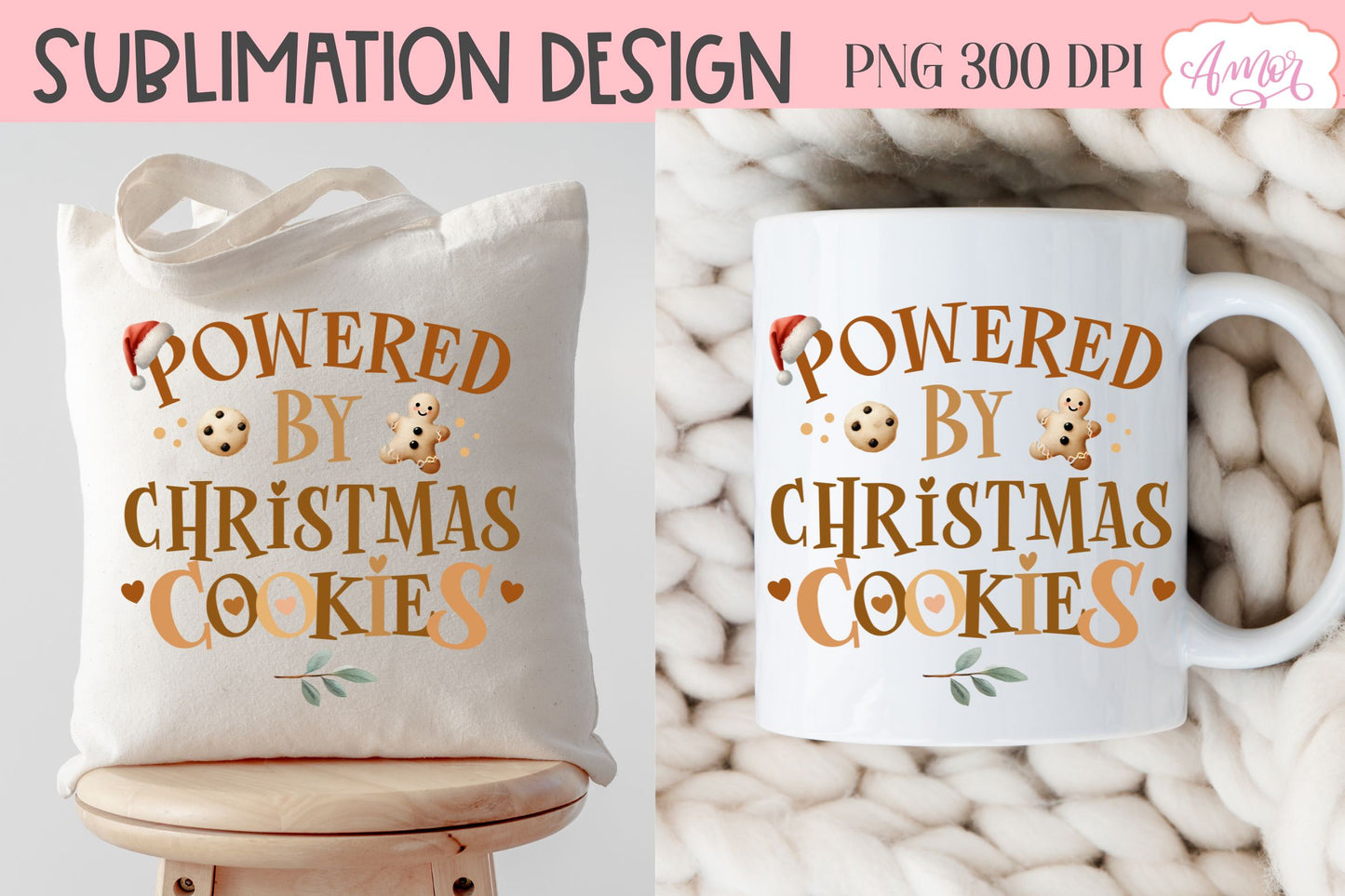 Powered by Christmas cookies PNG | Cute Christmas PNG