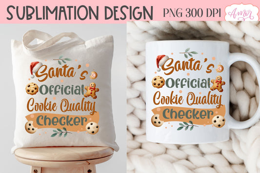 Santa's official cookie checker PNG | Funny Christmas PNG