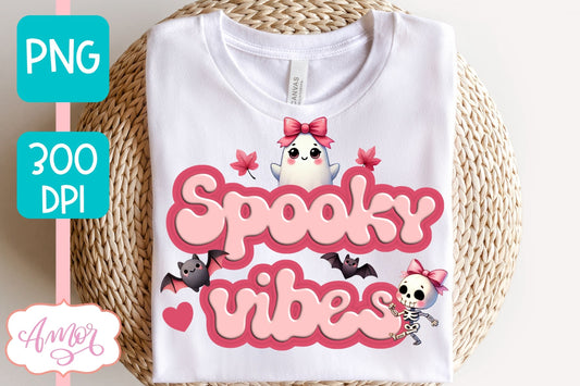 Spooky vibes sublimation PNG | Pink Halloween PNG design