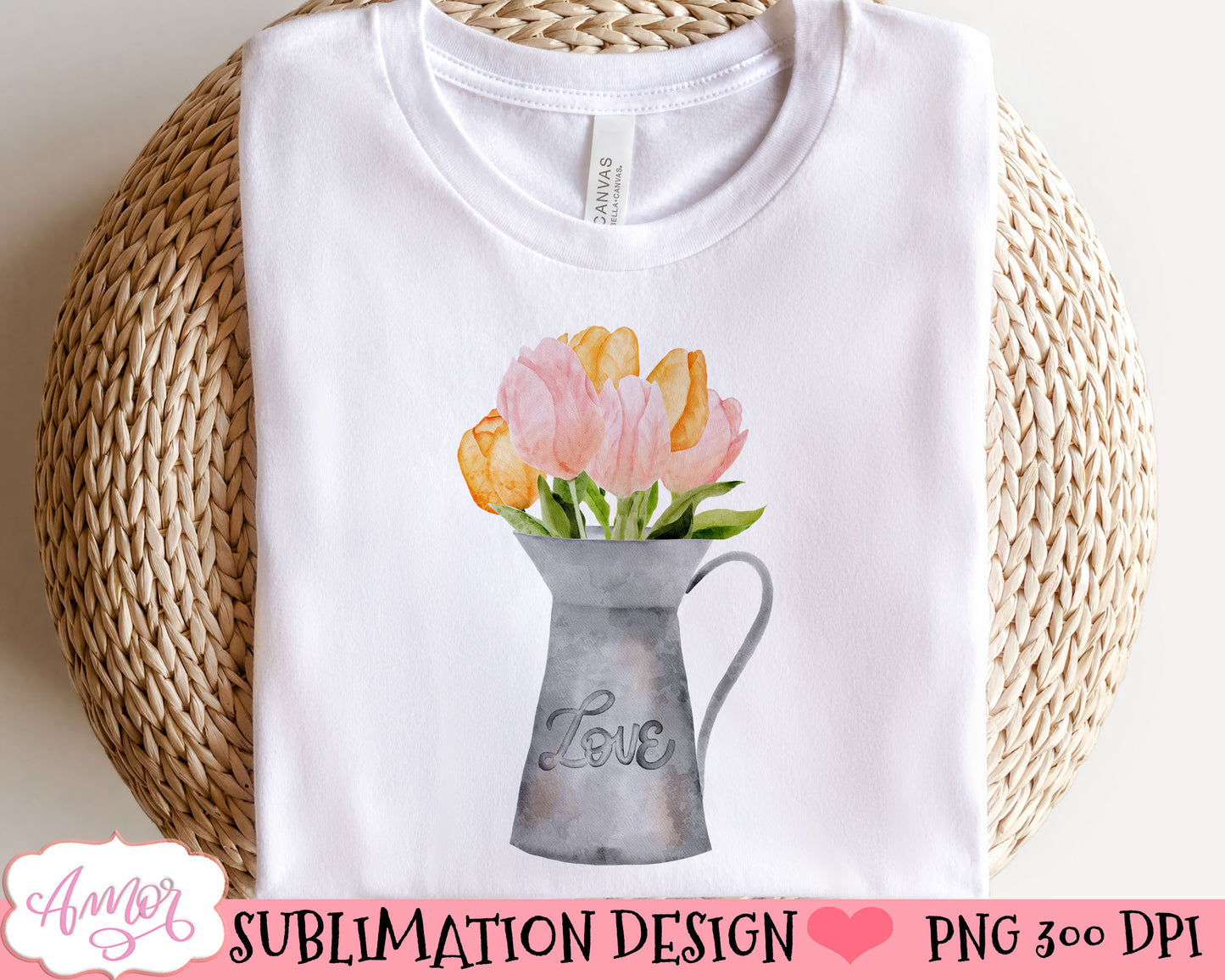 Spring tulip flowers arrangement PNG for sublimation