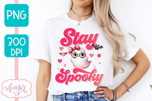 Stay spooky sublimation PNG | Pink Halloween sublimation PNG