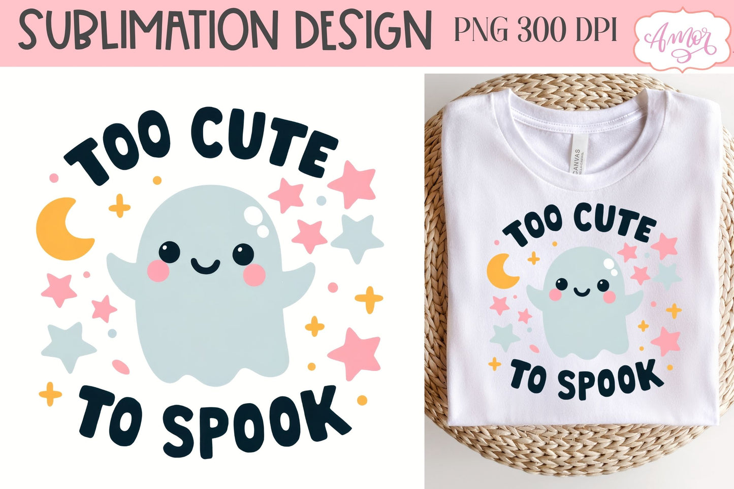 Too cute to spook PNG for sublimation | Halloween PNG design