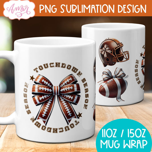 Touchdown season mug wrap sublimation | American Football mug