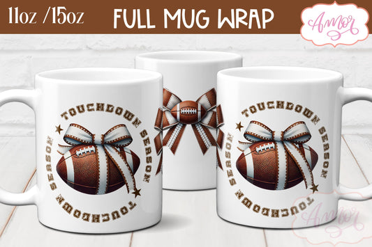 Touchdown season mug wrap sublimation | American Football mug