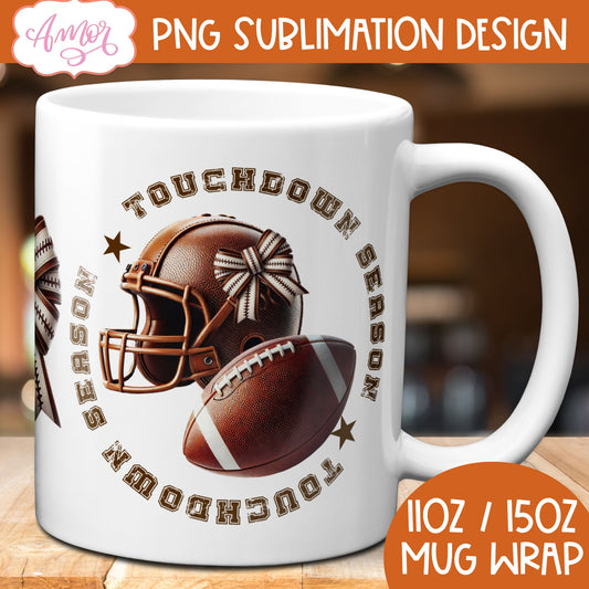 Touchdown season mug wrap sublimation | American Football mug