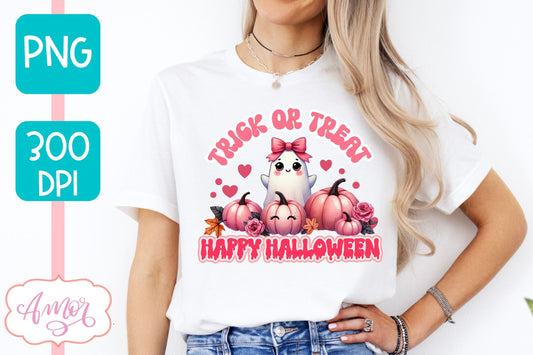 Trick or treat sublimation PNG | Pink Halloween PNG design