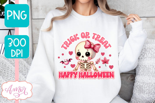 Trick or treat sublimation PNG | Pink Halloween PNG design