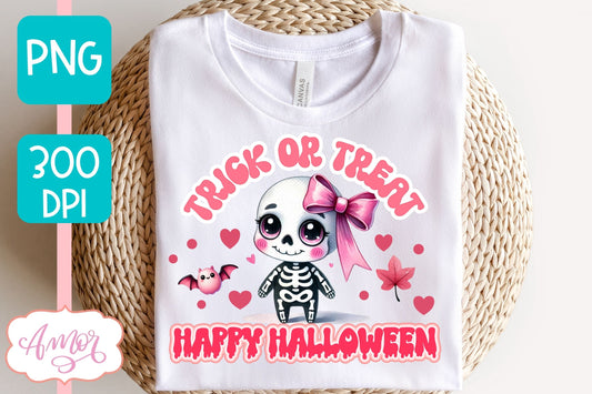 Trick or treat sublimation PNG | Pink Halloween PNG design