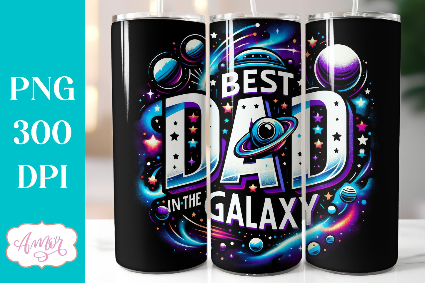 Best dad in the Galaxy tumbler wrap for sublimation