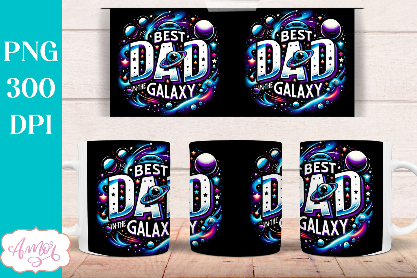 Best dad in the Galaxy tumbler wrap for sublimation