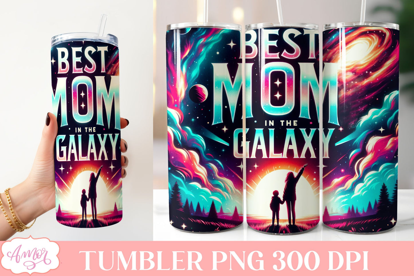 Best Mom Tumbler Wrap for Sublimation | Galaxy tumbler PNG