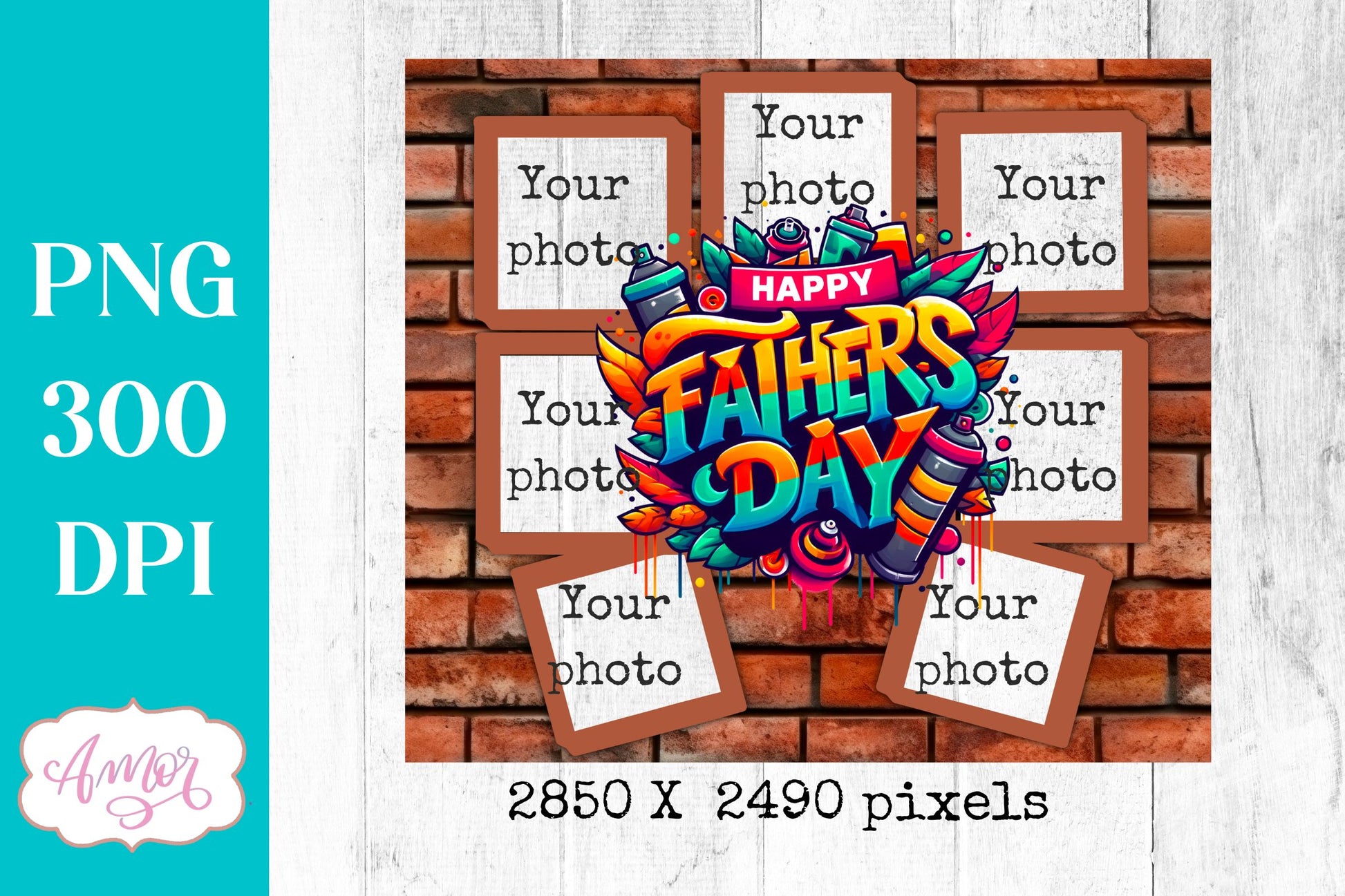 Happy Father's Day Photo tumbler wrap PNG for Sublimation