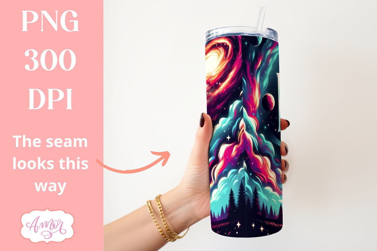 Best Mom Tumbler Wrap for Sublimation | Galaxy tumbler PNG