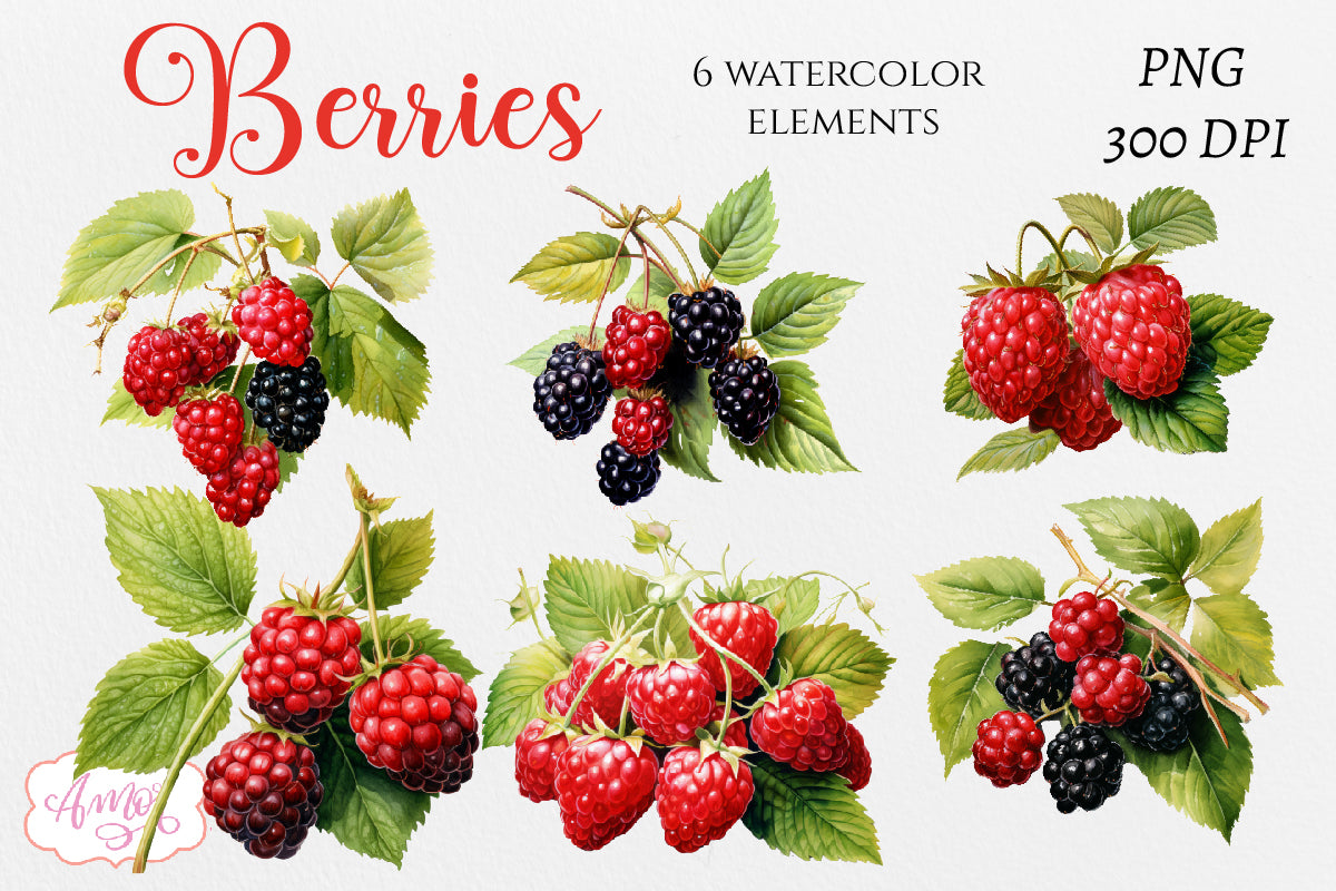 Watercolor strawberry clipart PNG | Berries clipart PNG