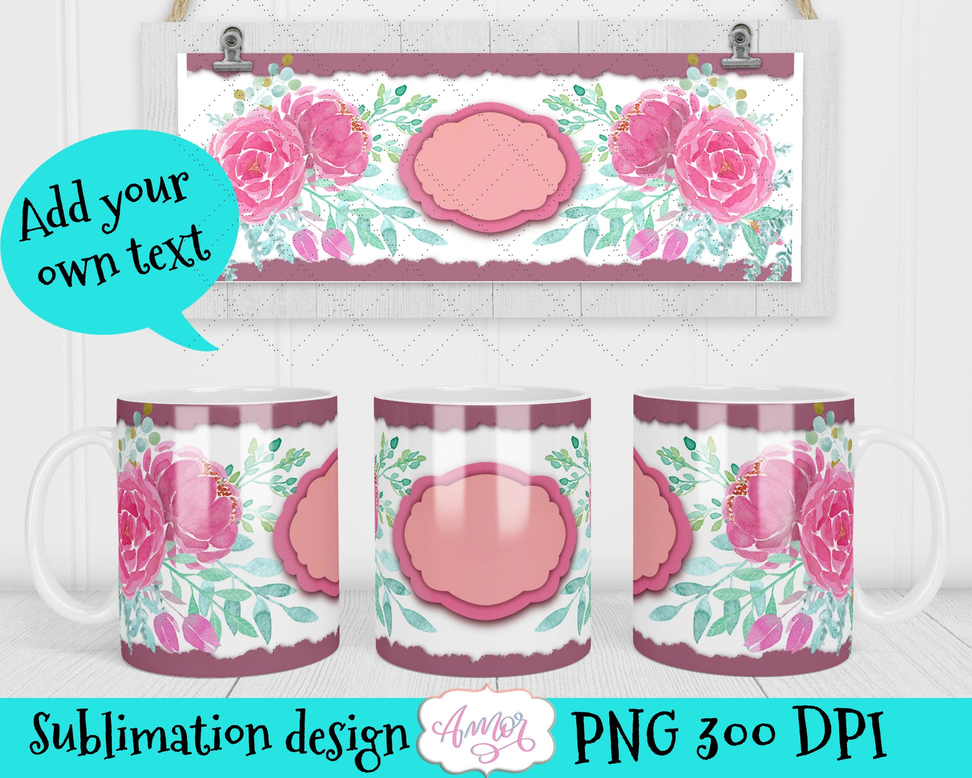 BUNDLE Floral Mug templates for custom mugs