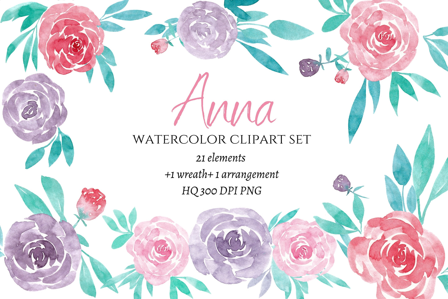 Watercolor Floral Clipart PNG