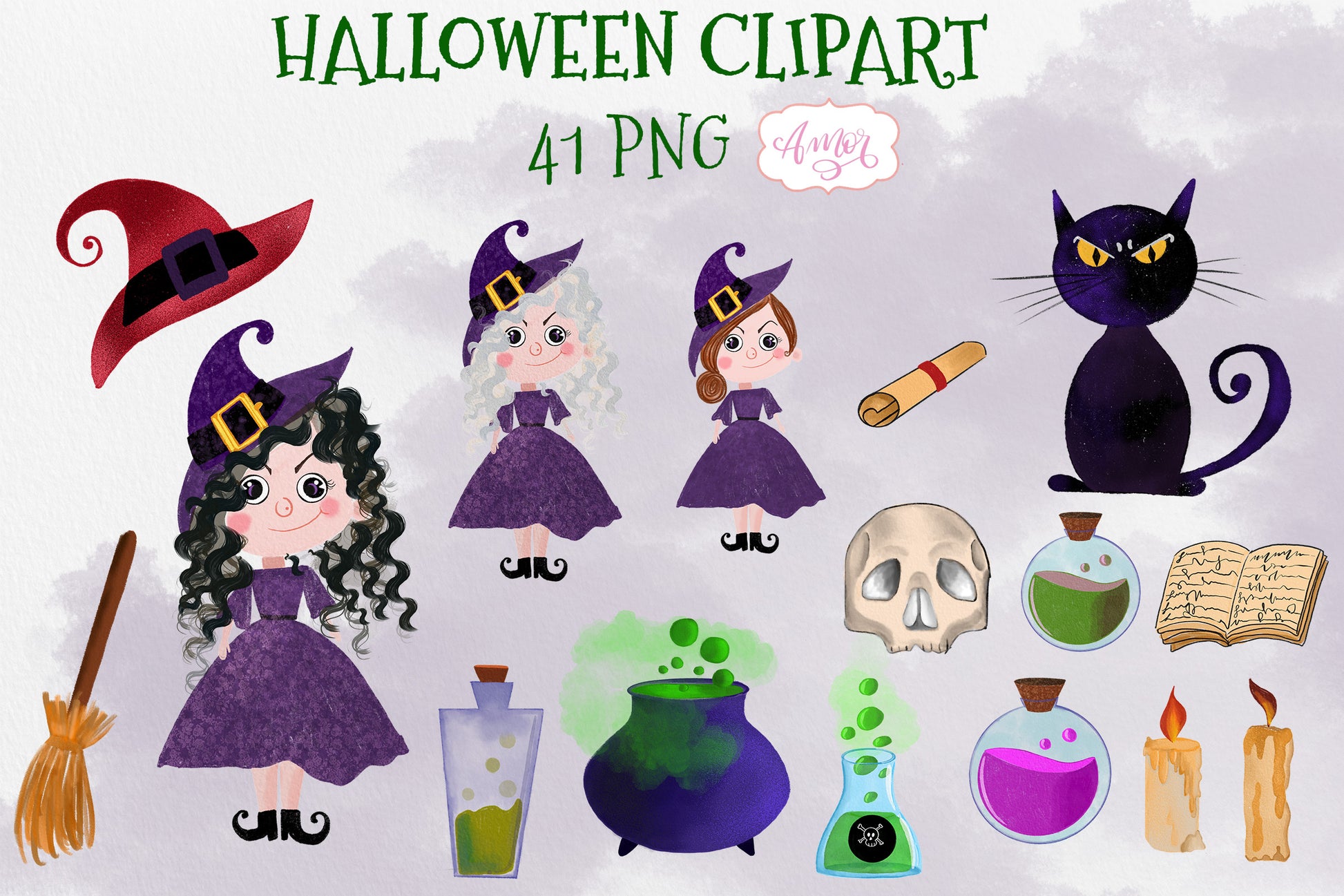 Hand Painted Halloween Clipart