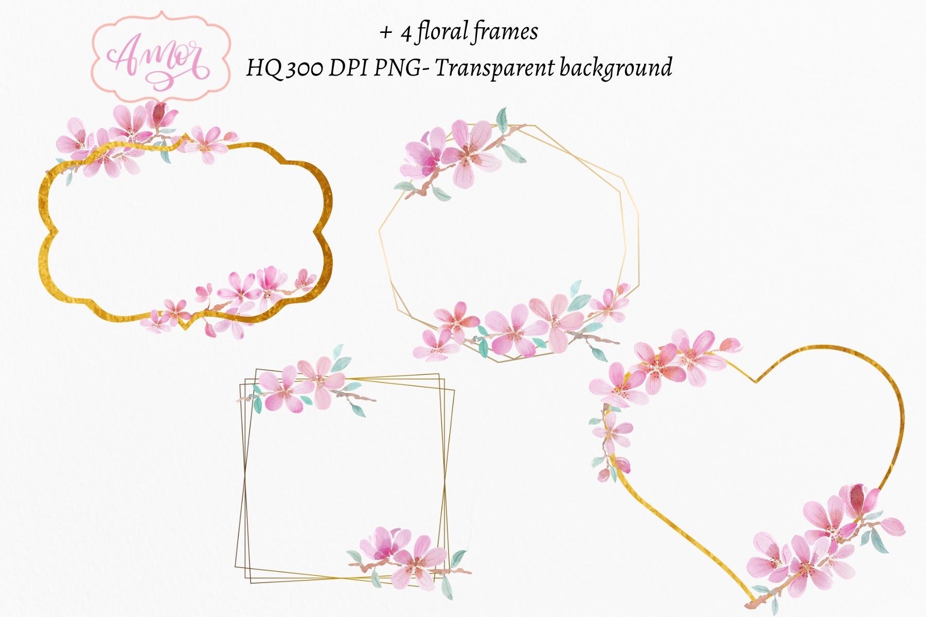 Watercolor Cherry Blossom Clipart