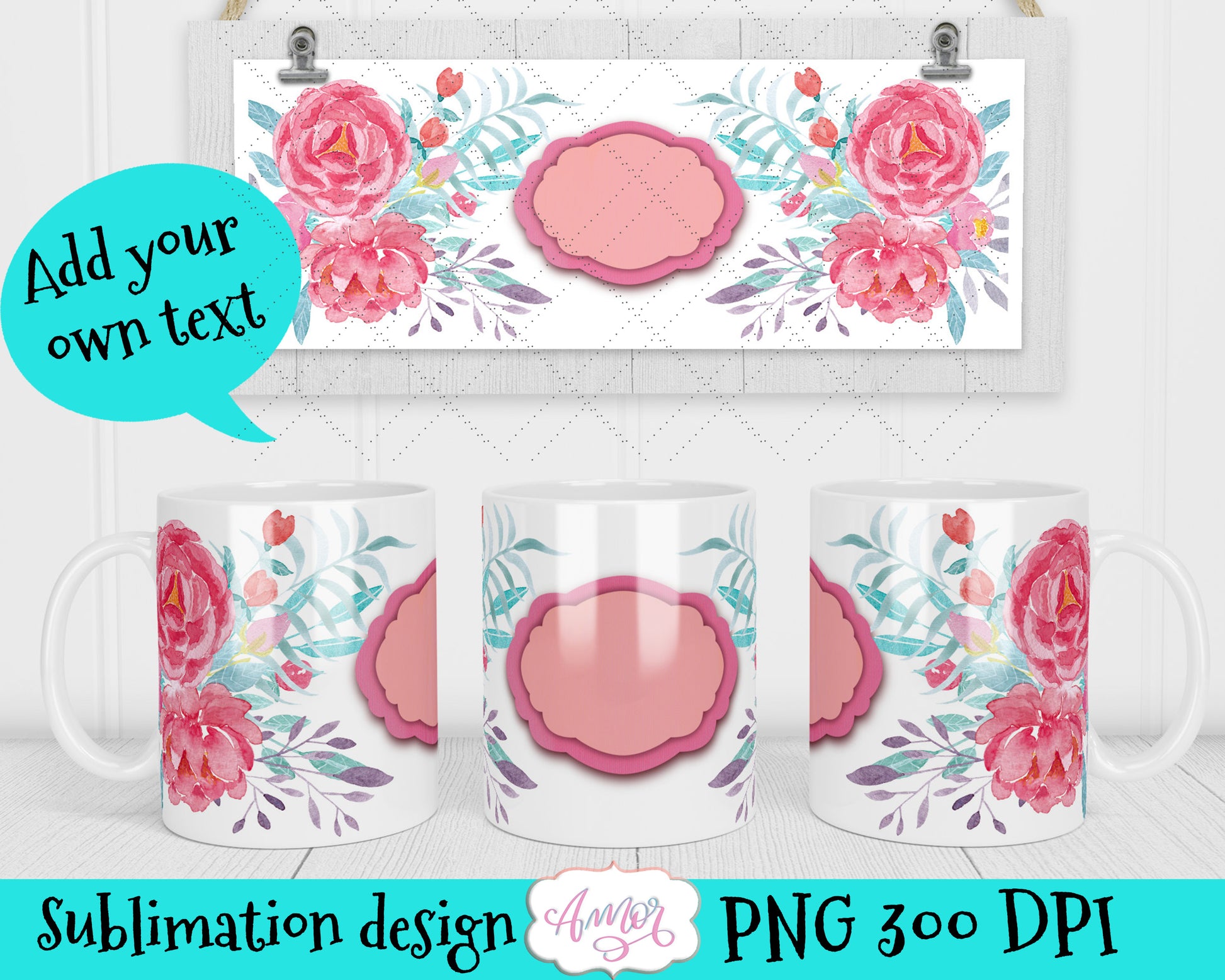 BUNDLE Floral Mug templates for custom mugs