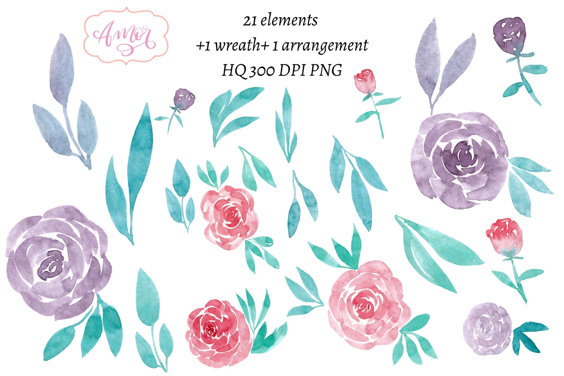 Watercolor Floral Clipart PNG