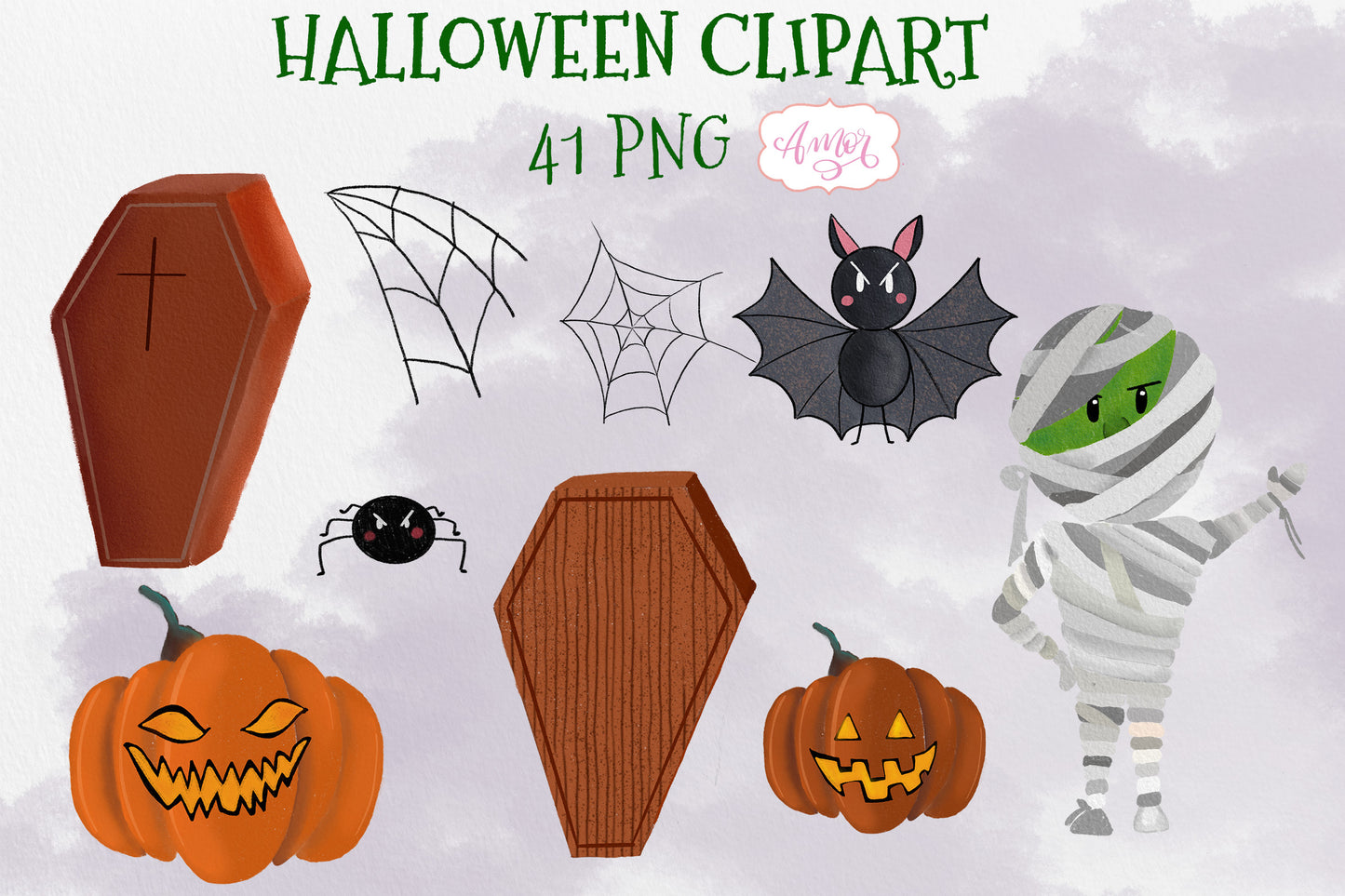 Hand Painted Halloween Clipart