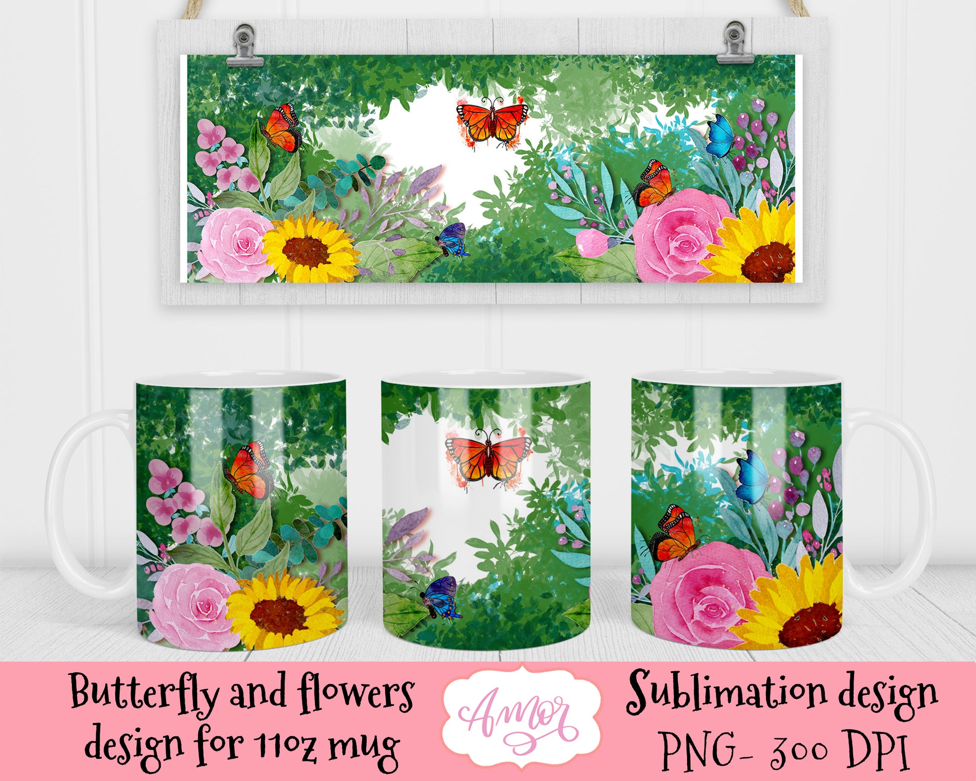 Garden designs for 11oz coffee mug sublimation bundle