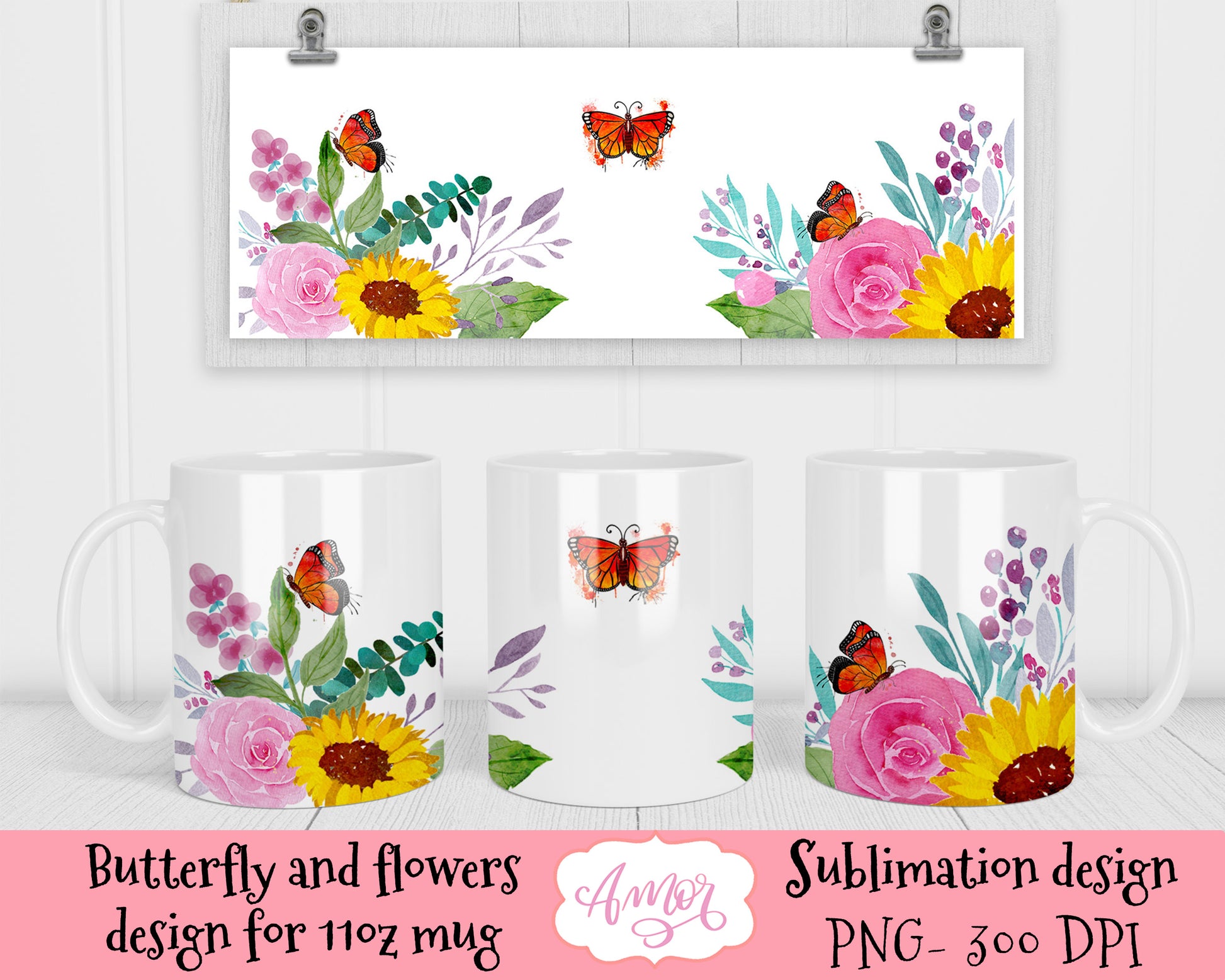 Garden designs for 11oz coffee mug sublimation bundle