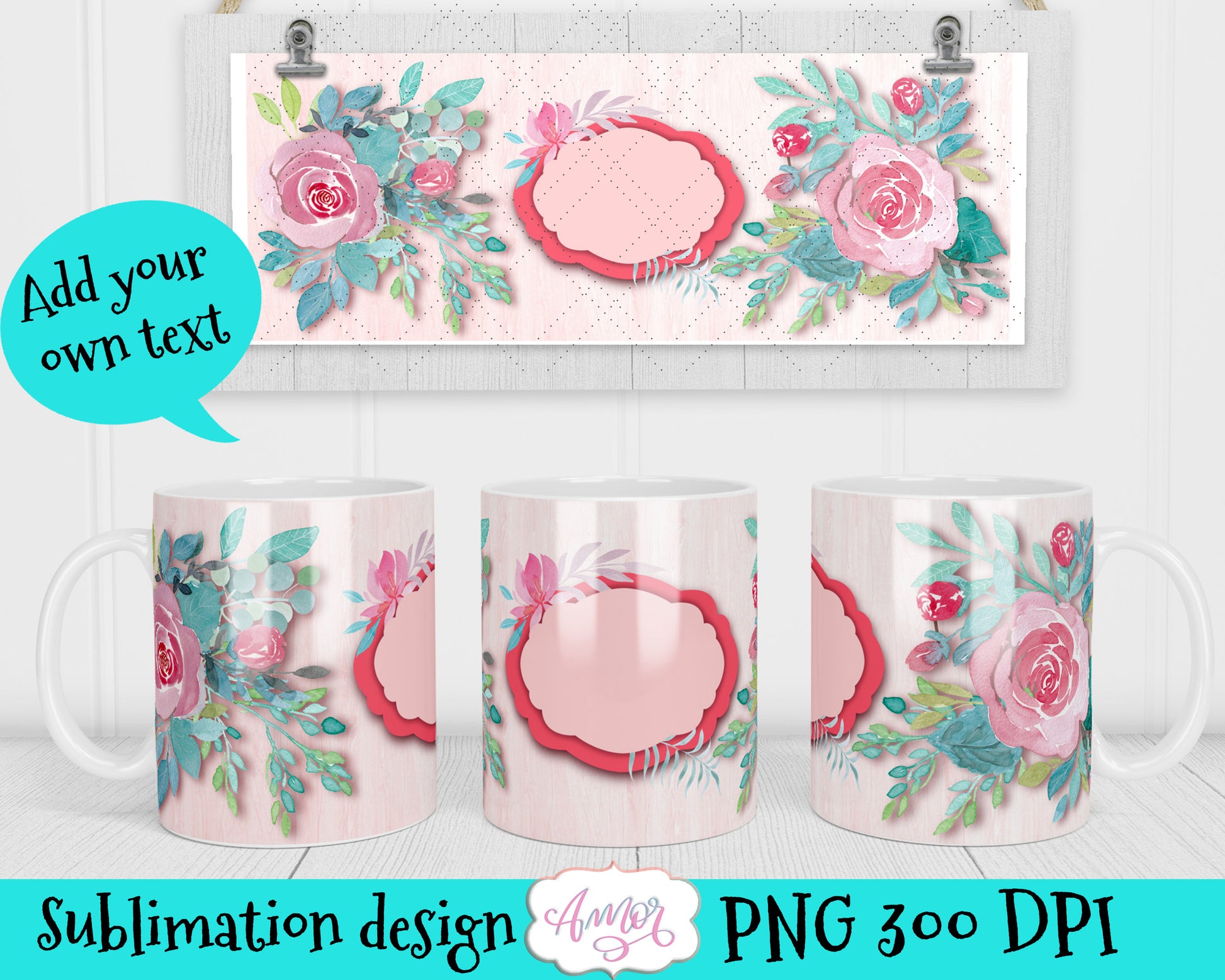 BUNDLE Floral Mug templates for custom mugs