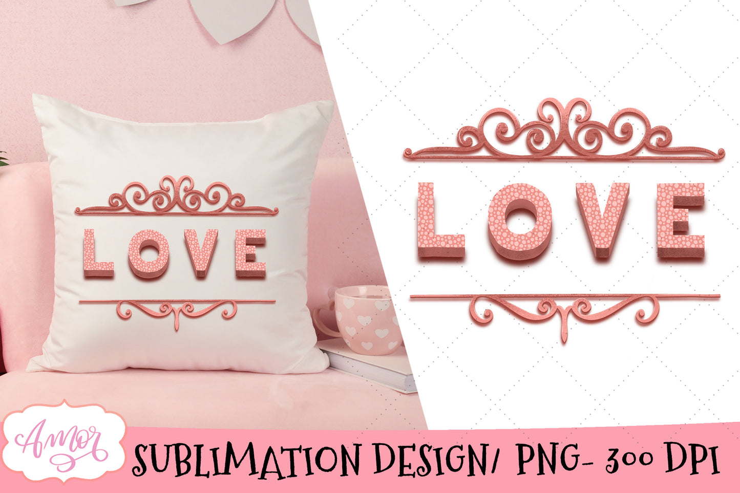 Love Sublimation Design for Pillows and T-shirts