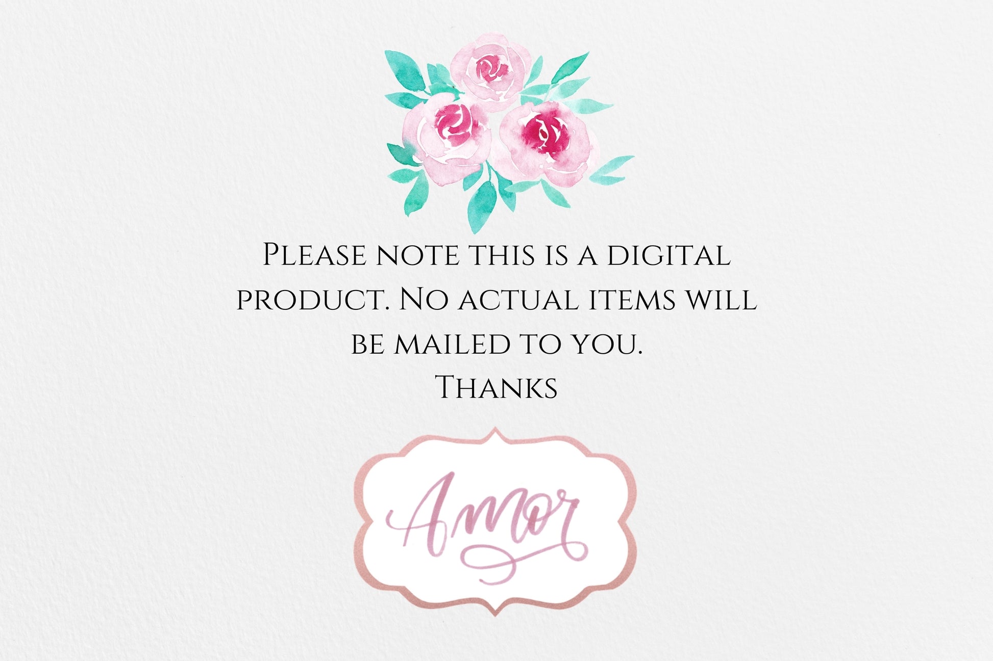 Watercolor roses clipart PNG