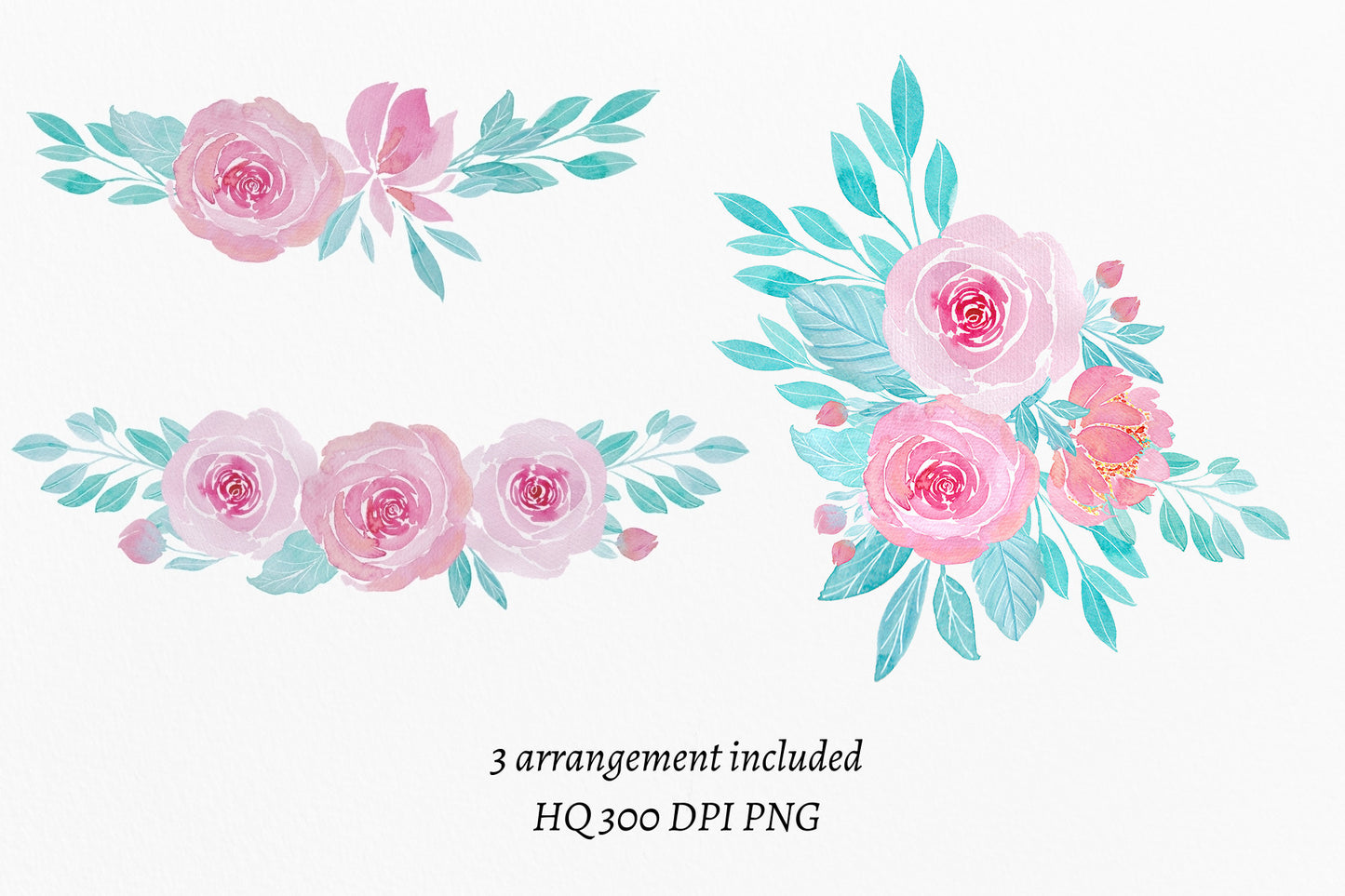 Blush Floral watercolor clipart