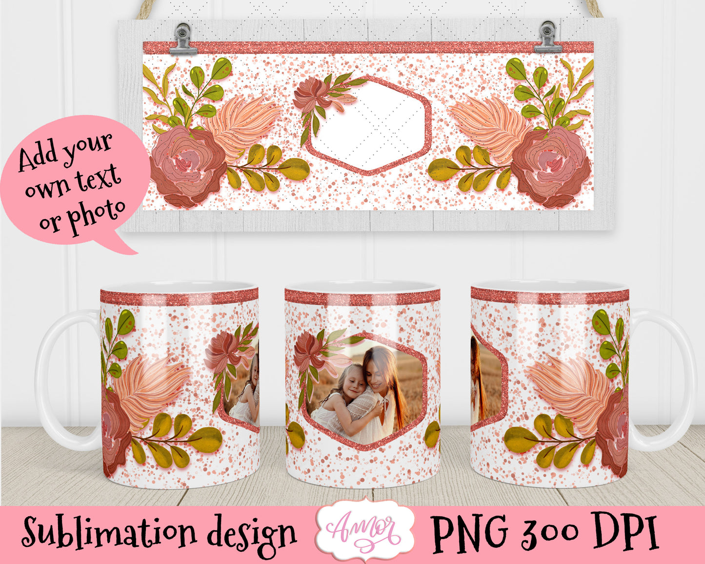 Bundle Boho Floral 11oz mug sublimation design