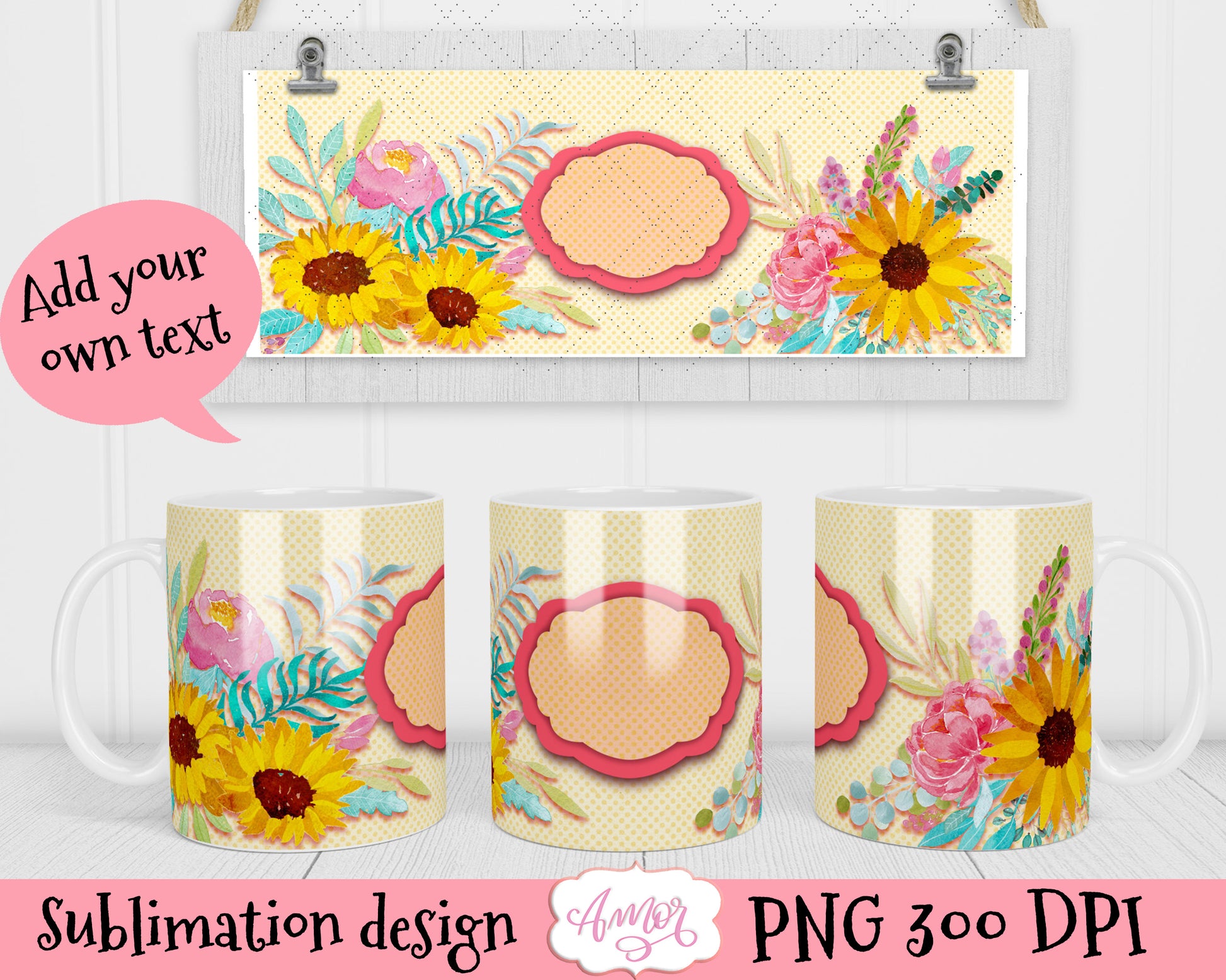 BUNDLE Floral Mug templates for custom mugs