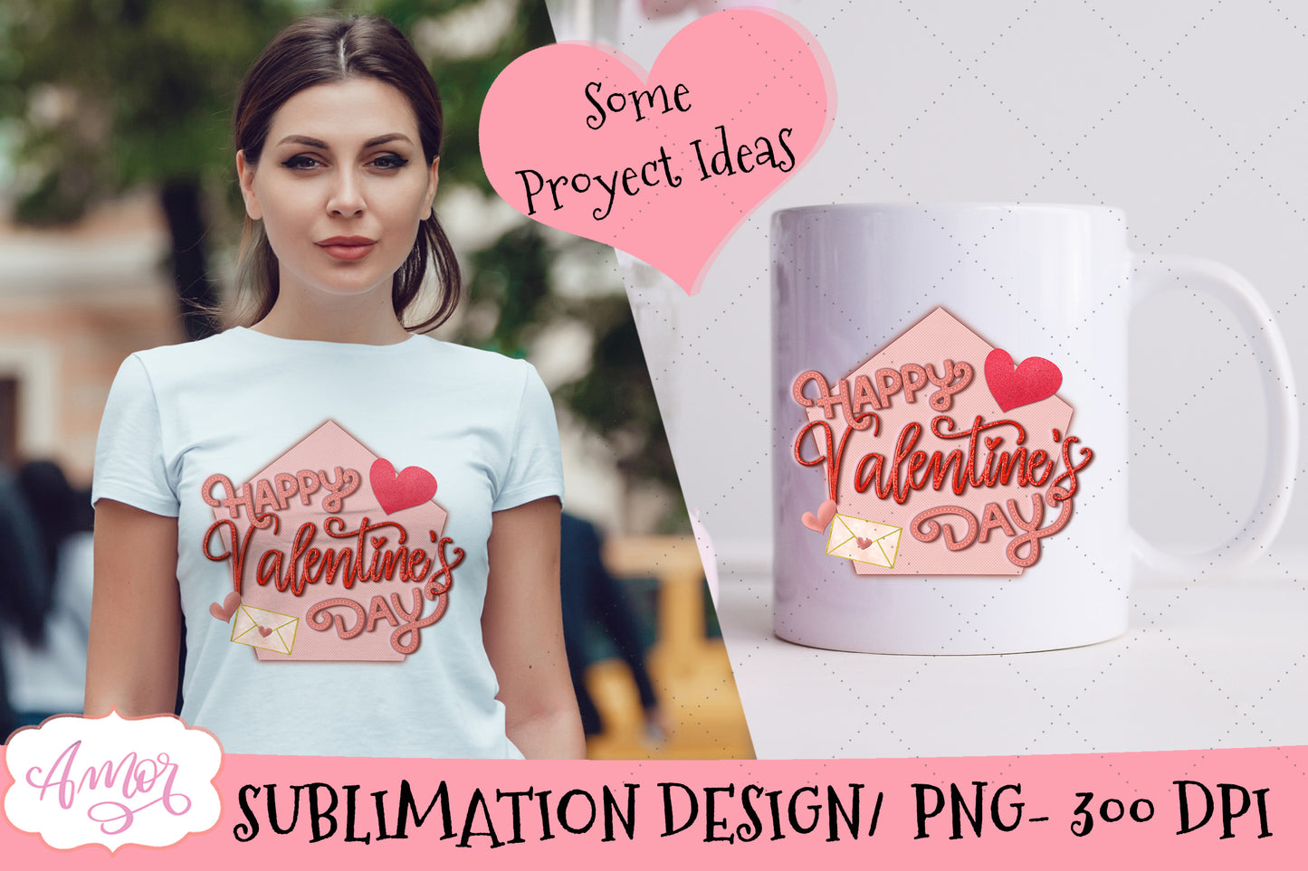 Happy Valentine's Day Sublimation Design