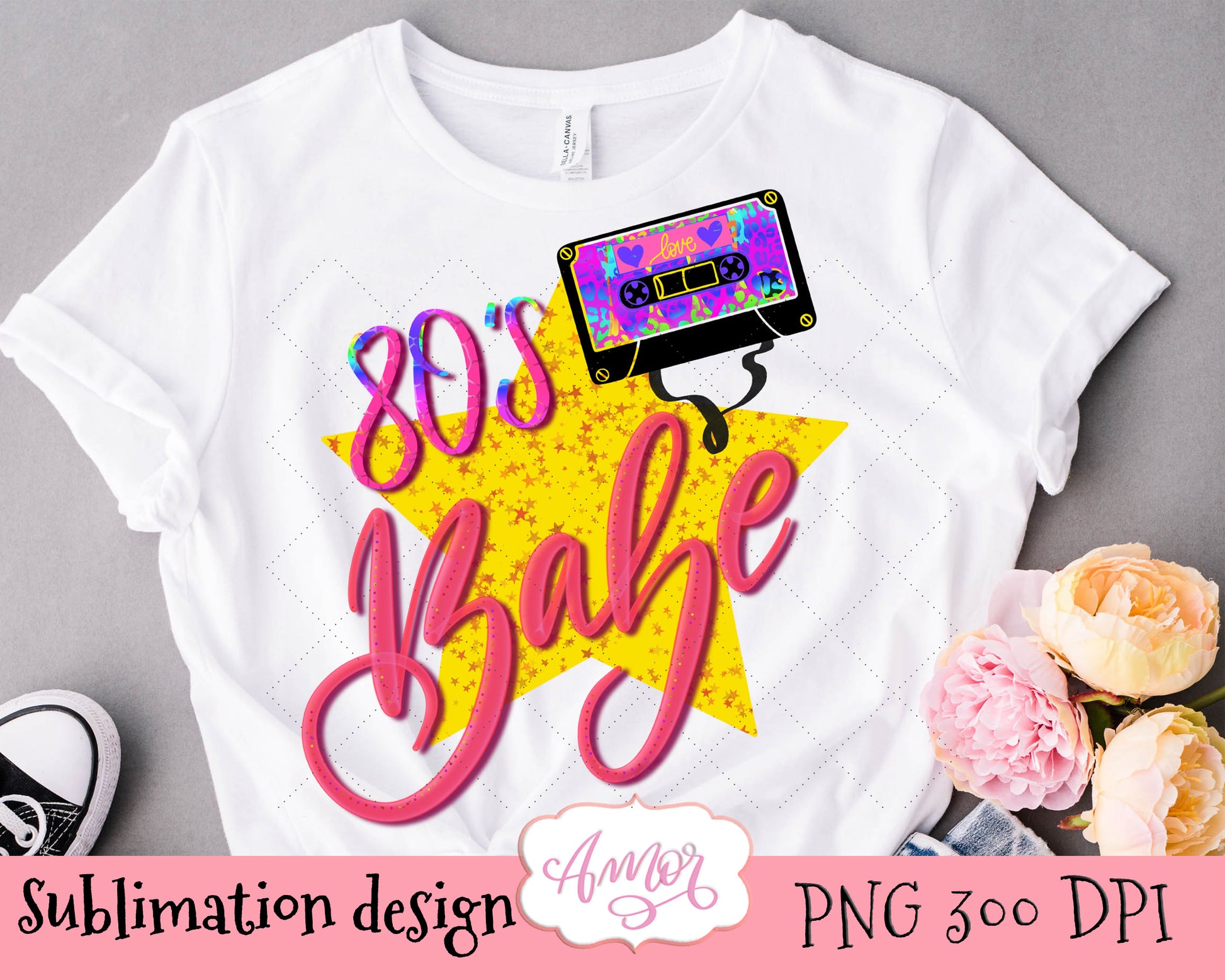 80's Babe PNG design for sublimation