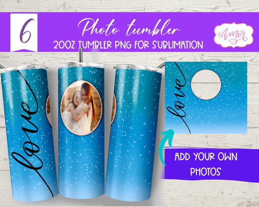 Add your own photo tumbler wrap sublimation template PNG
